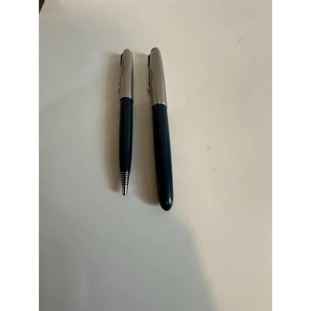 1950 Parker 51 fountain pen and mechanical pencil, Teal Blue